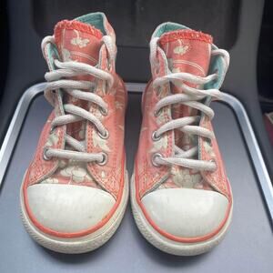 Converse Toddler Sz 6 Peach Flowers And Mint